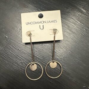Uncommon James Silver Metal Drop Circle Earrings